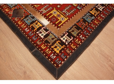 Lederteppich Kombination Leder und Teppich 156x99 cm Braun