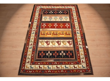 Leather carpet combination leather and carpet 231x147 cm Brown