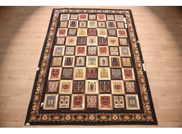 Leather carpet combination leather and carpet 280x196 cm Brown