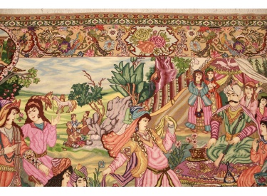 Perserteppich Tabriz mit Seide 297x201 cm Schah Abbas Design