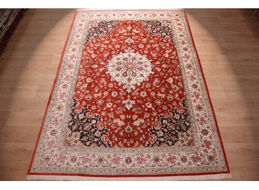 Pure Silk persian carpet Ghom 295x200 cm Red
