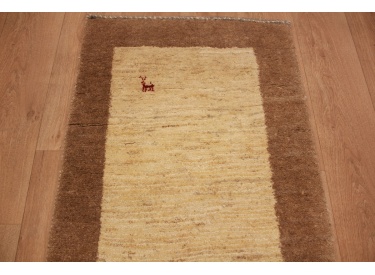 Persian carpet Runner Gabbeh pure wool 372x70 cm Blue