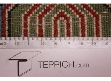 Perser Teppich Ghom Wollteppich 124x83 cm Rot