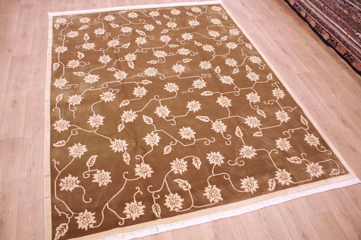 Teppich Premium Nepal fein mit Seide Handgeknüpft 60x90 cm 100 % Wolle 3 Farben 