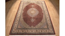 Persian carpet Tabriz mahi with Silk 303x203 cm black