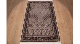 Perser Teppich "Moud" mit Seide 150x95 cm Beige