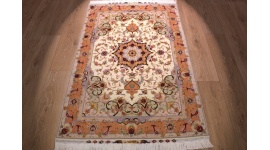 Persian carpet Tabriz with Silk 156x100 cm Beige