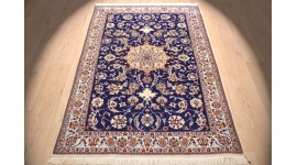 Persian carpet Nain 9la with natural silk 210x130 cm