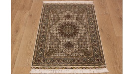 Perserteppich "Taabriz Mahi" mit Seide 116x81 cm