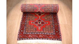 Persian carpet "Seneh" runner Wool 336x90 cm Red