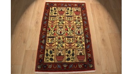 Wool Persian carpet Ghom 118x74cm Beige