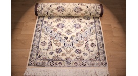 Perserteppich Nain 9la Läufer mit Seide 310x90 cm