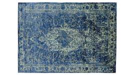  RUGMRZ Teppich Grau 200x300cm Blaues Print-Design im