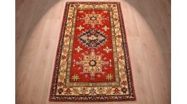 Kazak Orientteppich Schurwolle 142x80 cm Rot