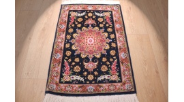 Persian carpet "Taabriz" with silk 93x67 cm Black