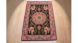 Persian carpet "Taabriz" with silk 92x60 cm Black