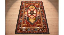 Leather carpet combination leather and carpet 156x99 cm Brown