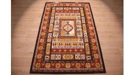 Leather carpet combination leather and carpet 229x147 cm Brown