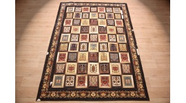 Leather carpet combination leather and carpet 280x196 cm Brown