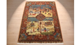 Oriental carpet  Kashan pure wool 211x154 cm