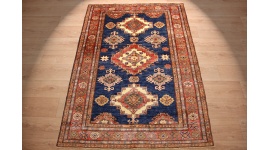 Orient Teppich "Kazak" reine Wolle 190x135 cm Blau