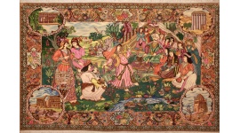 Persian carpet Tabriz with silk 297x201 cm king Abbas