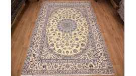 Persian carpet "Nain" with Silk 360x240 cm Beige