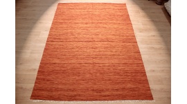 Orientteppich Kelim Wollteppich 300x200 cm Orange