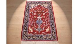 Persian carpet "Isfahan" with silk 108x73 cm