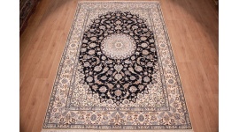 Persian carpet Nain 6la with Silk 312x202 cm Blue