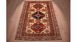 Orient Teppich "Kazak" reine Wolle 180x122 cm Beige
