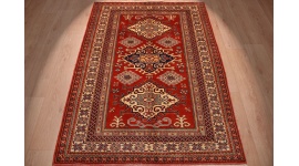 Orient Teppich "Kazak" reine Wolle 185x132 cm Rot