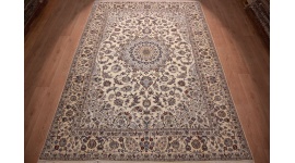 Persian carpet Nain 9la with Silk 356x243 cm Beige