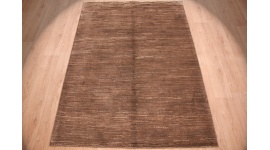 Nomadic Persian carpet Gabbeh wool 219x152 cm Brown