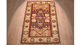 Orient Teppich "Kazak" reine Wolle 125x84 cm Rot