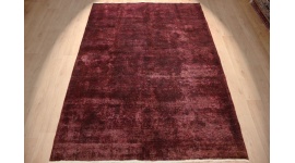 Vintage carpet modern used look overdyed 289x202 cm Purple