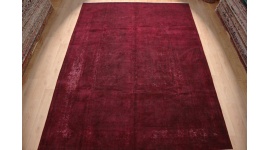 Vintage carpet modern overdyed used look Purple 402x294 cm
