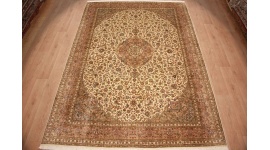 Oriental carpet Kashmir natural silk 338x236 cm Beige