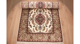 Oriental carpet Ch. Hereke silk Runner  305x76 cm Beige