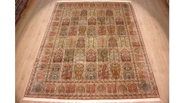 Seidenteppich Kaschmir Orientteppich Seide 296x239 cm Terrakotta