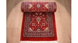 Persian carpet Bijar with silk 200x50 cm Red