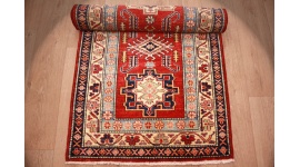 Orientteppich Kazak Wollteppich 301x83 cm Läufer Rot
