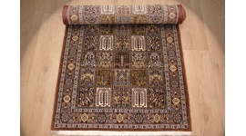 Persian carpet Runner Ghom Wool 208x83 cm Brown