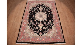 Persian carpet Tabriz with Silk 232x154 cm Dark blue
