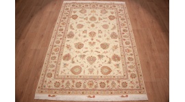 Persian carpet Tabriz with silk 244x165 cm Beige
