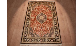 Persian carpet  Gom  pure silk rug 123x78 cm