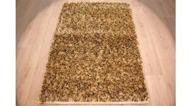 Oriental carpet Shaggy ca. 150x100 cm Black / Gold