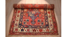 Antique Kazak carpet pure wool 332x107 cm Runner