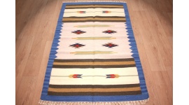 Oriental Kilim Wool 186x120 cm Blau modern