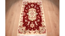 Persian carpet Tabriz with Silk 97x57 cm Red